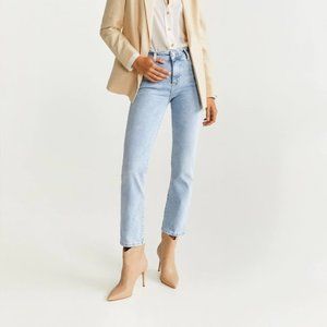 NWT Mango Regular Straight Jeans Light Blue Size 6